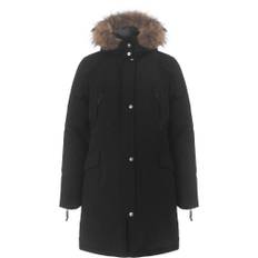 Arktisk dame vinterfrakke med pels - Black - XS