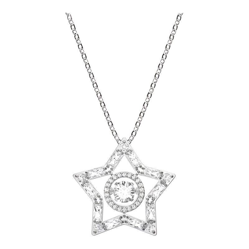 Swarovski Stella Stjärna Blandad Slipning Rodiumpläterad Halsband Dam 5617919 vit