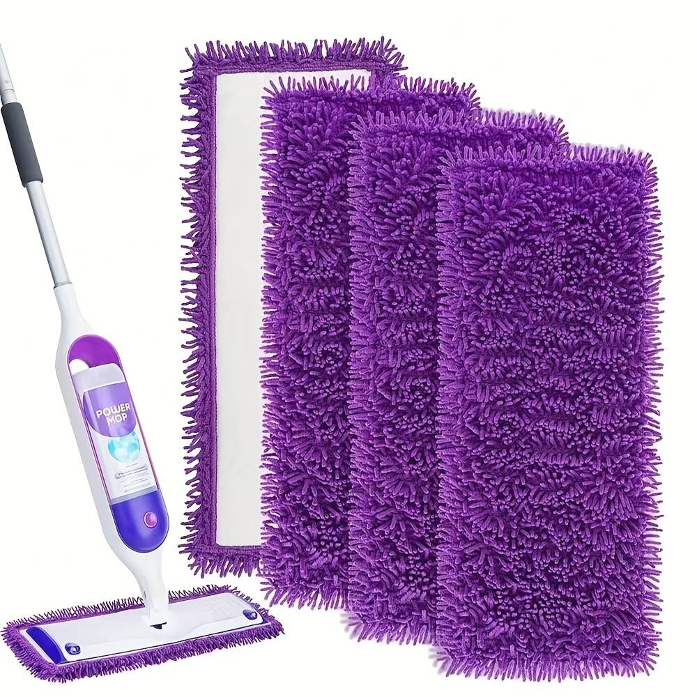 Reusable Microfiber Mop Replacement Pads, 4-pack For Hard Floor Cleaning