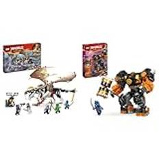 LEGO NINJAGO Egalt der Meisterdrache & NINJAGO Coles Erdmech, Actionfiguren-Spielzeug mit veränderbarem Mech, Ninja-Set mit 2 Figuren inklusive Cole, Geschenk für 7-jährige Jungs und Mädchen 71806