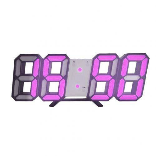 3d led usb digital temperatur vägg snooze väckarklocka hem vardagsrum inredning sovrum kontor resor digital dekoration klocka - Svartrosa