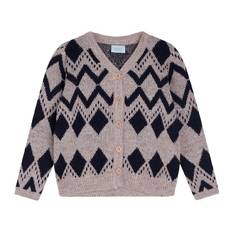 Noa Noa miniature Cardigan - Uld/Polyester - Nohr - Brown/Blue - Noa Noa miniature - 5 år (110) - Cardigan