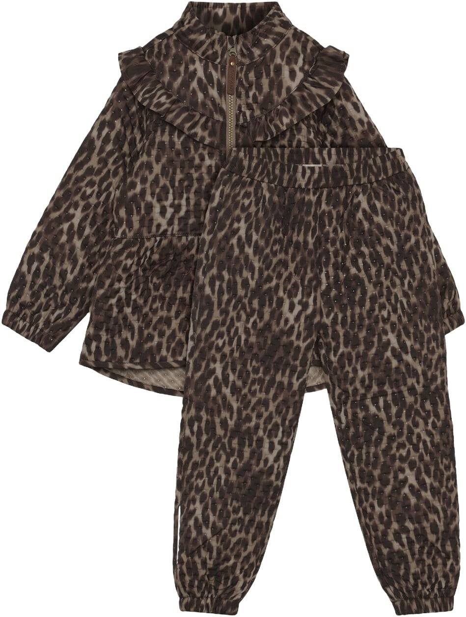 En Fant Thermal Set W. Frills, AOP Stl. 98 unisex - Termojackor Från Magasin - Pine Bark (98)