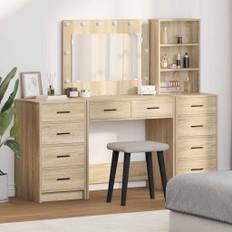 vidaXL Klædeskab med hylde 3 pcs Brun 40 x 41 x 135 cm Konstrueret træ