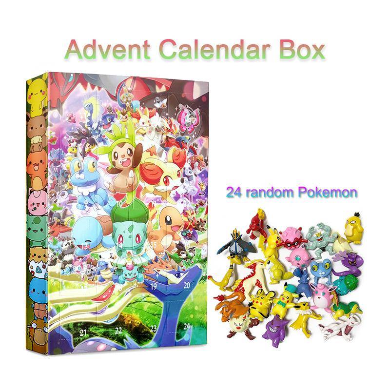 Pokemon Advent Calendar Toys Pikachu Charizard Eevee Anime Action Figures Christmas Halloween Calendar Kids Gift