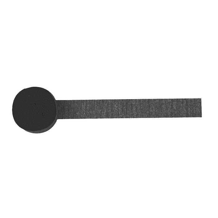 Sort Crepe Streamer - 24 meter.