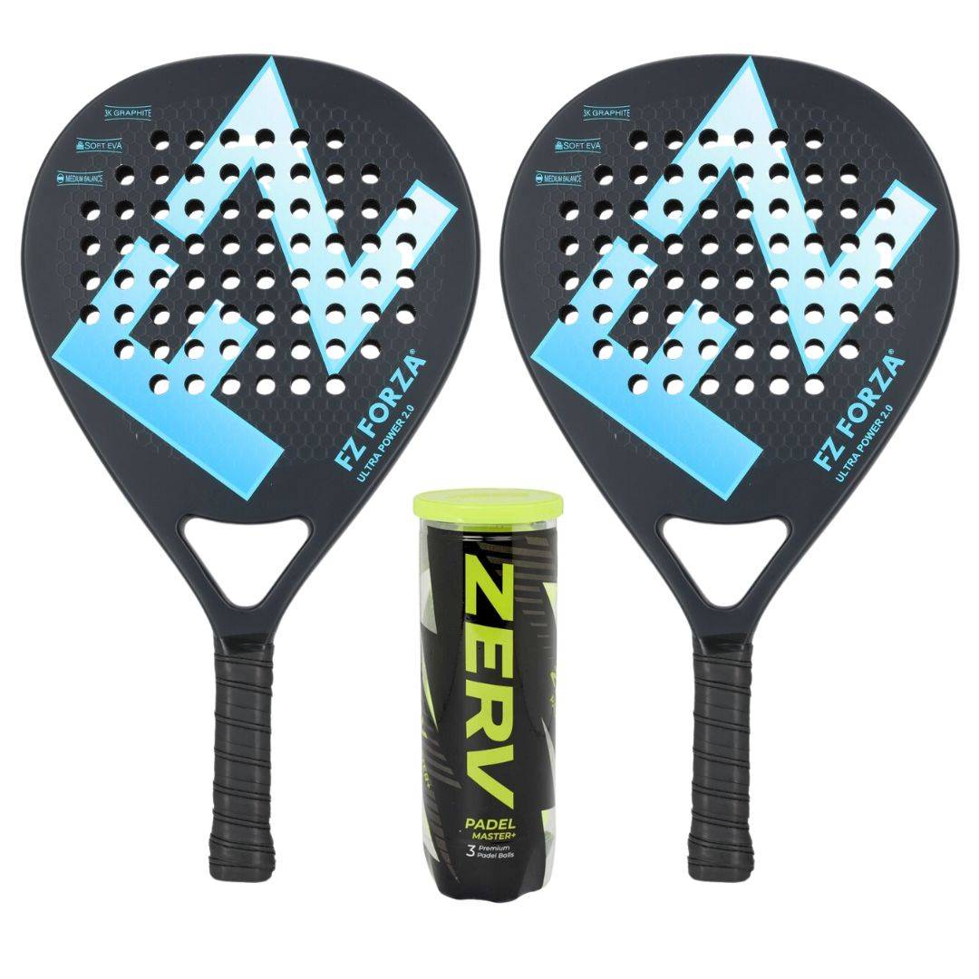 Forza Padel Pakketilbud (FZ Forza Ultra Power 2.0 + ZERV Padel Master+) - Sort