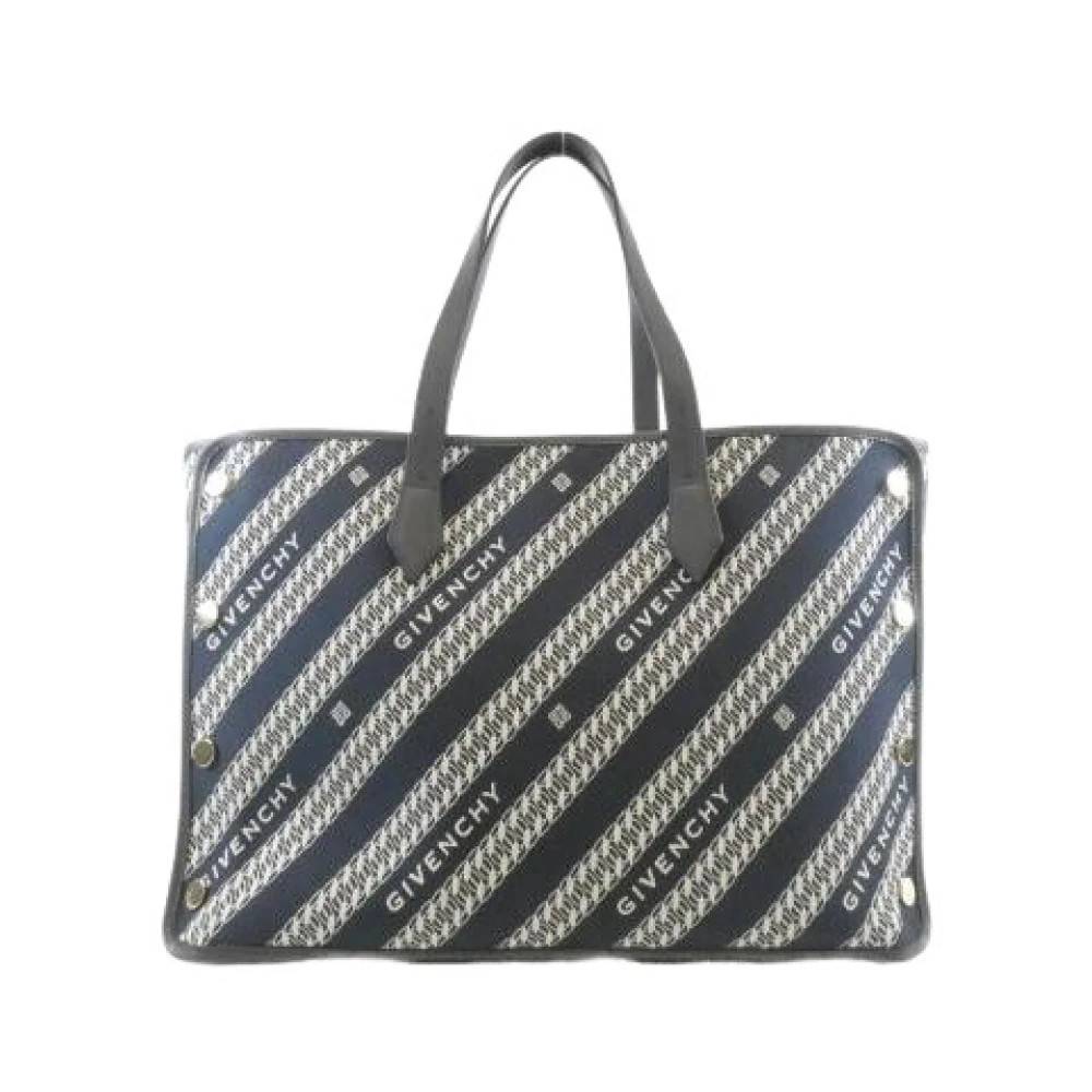 Givenchy Pre-owned Pre-owned Bond Medium Canvas Tote Bag - Vintage - Dame - Blå - ONE SIZE - Uld