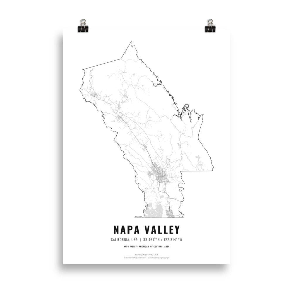 The Napa Valley Wine Map Poster (50x70 cm)