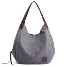 Kvinnor Canvas Axelväska Handväska Multi-fickor Vintage Totes Hobo Bags