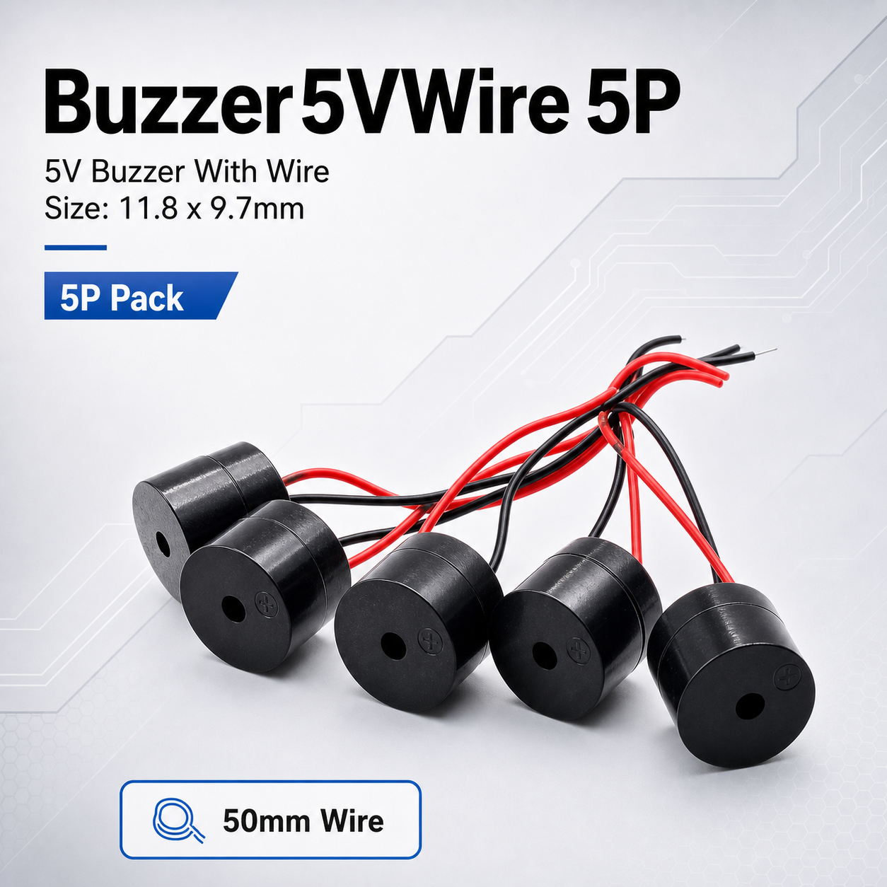 Buzzer5VWire 5P 5V Buzzer With 50mm Wire For FPV Drone RC Aircraft Racing Quadcopter DIY Repair Replacement Spare Accessory Kit
