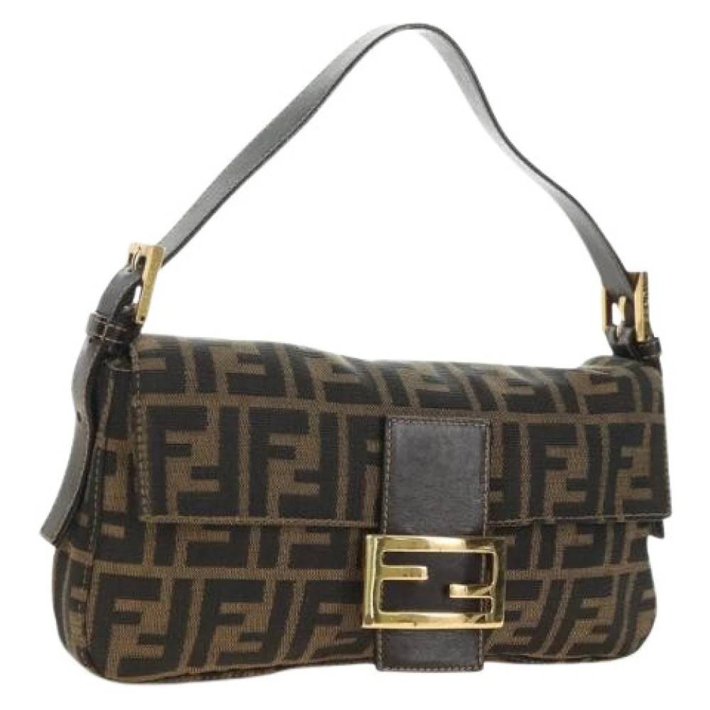 Fendi Vintage - Pre-owned Vintage Zucca Canvas Shoulder Bag Vintage - Dam - ONE Size - Läder