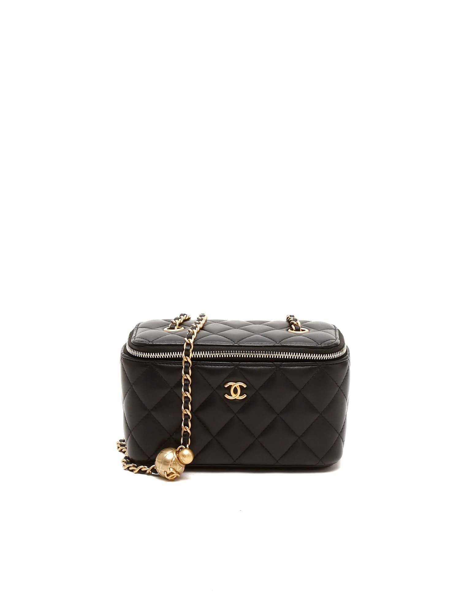 Chanel Pearl Crush Long Vanity Bag - Black - One Size