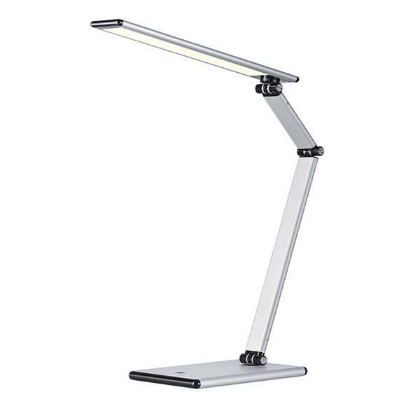 Skrivebordslampe LED Leo, med 7 watt, sølv, 4000 Kelvin, neutralt hvid