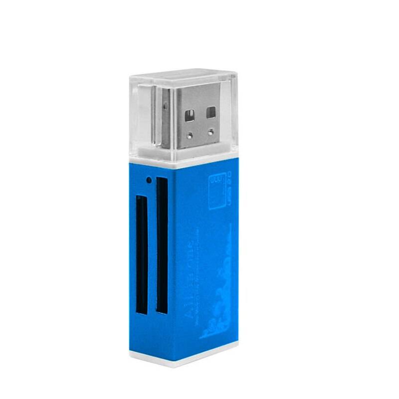 Lägsta pris multi all in 1 micro usb 2.0 minneskortläsare adapter för micro sd hc tf-kort m2 mmc ms pro duo kortläsare - Blå
