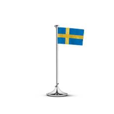 Georg Jensen - Georg Swedish Flag, Incl. Flagpole, Stainless Steel - Pyntegenstande - Sølv,Blå,Gul