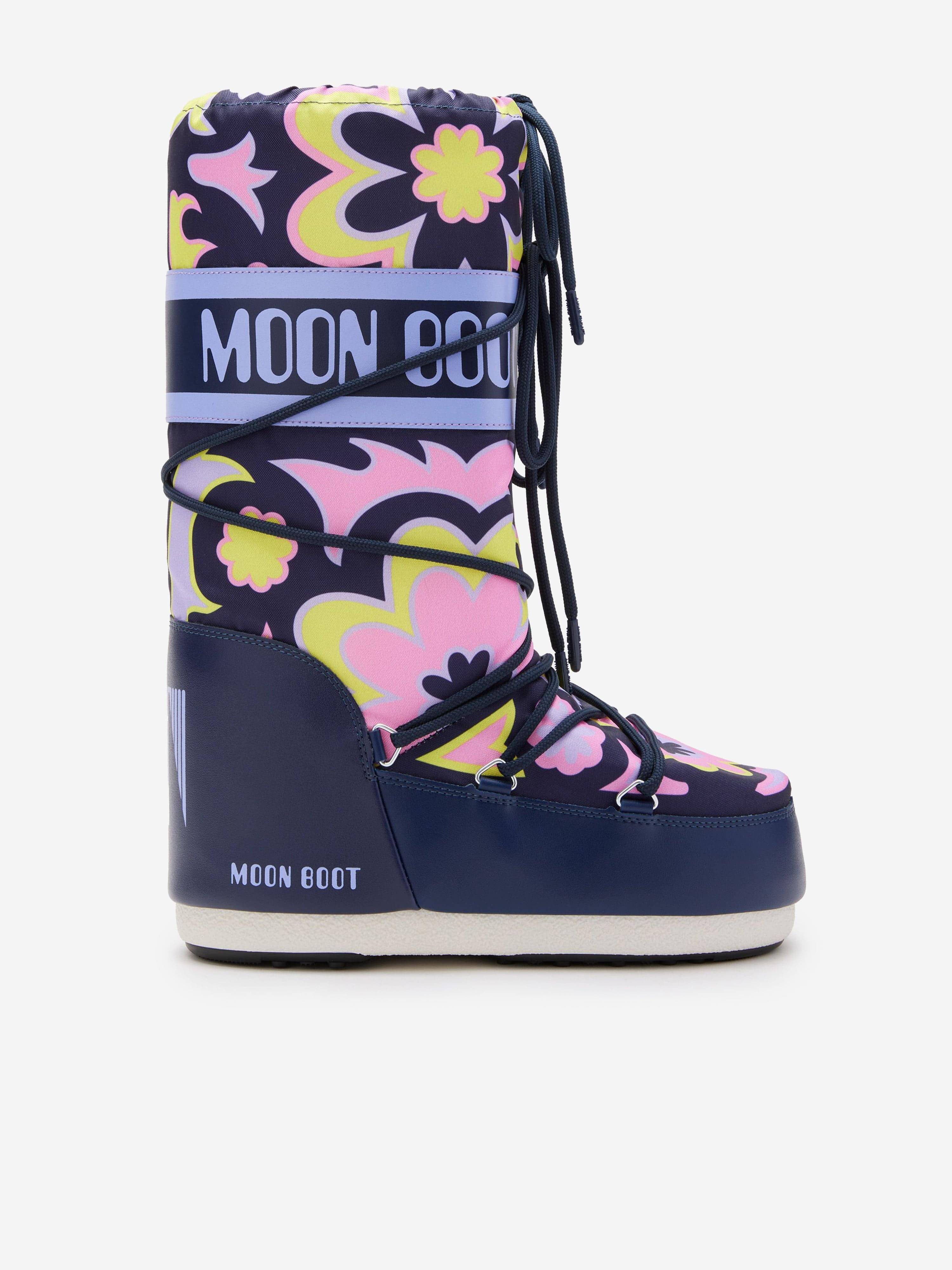 Moon Boot Girls Icon Flower Boots in Multicolour - Multicoloured / EU 42 - 44 UK 8 - 9.5 (EU 42 - 44 UK 8 - 9.5)