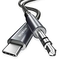 NIMASO USB C till 3,5 mm ljud aux-uttagskabel (1,2 m), USB typ C till 3,5 mm hörlurar stereosladd bil för Samsung Galaxy S23 S22 S21 Note 20 10 Plus, Huawei P50 P40 Pro, Google Pixel 4/5/6/7