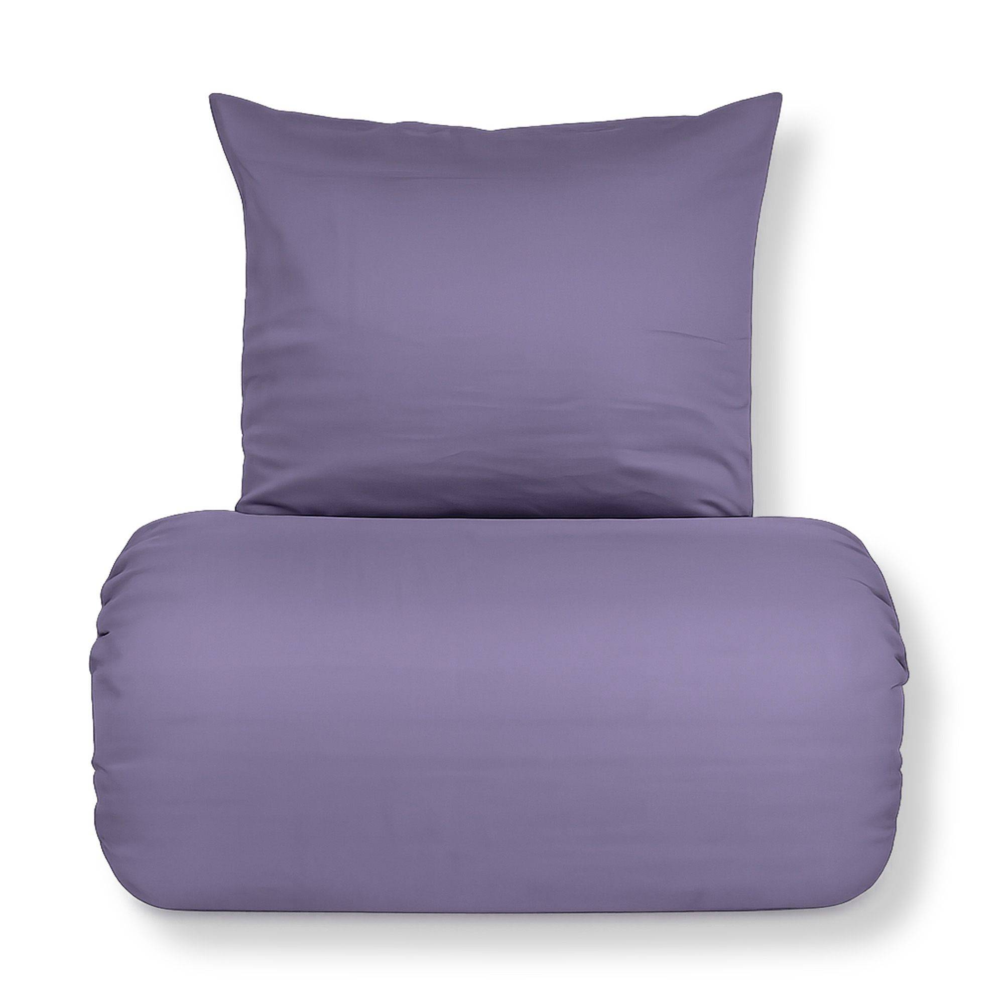 Bambus dobbelt sengetøj 200x220 cm - 100% bambus - Lilla satinvævet