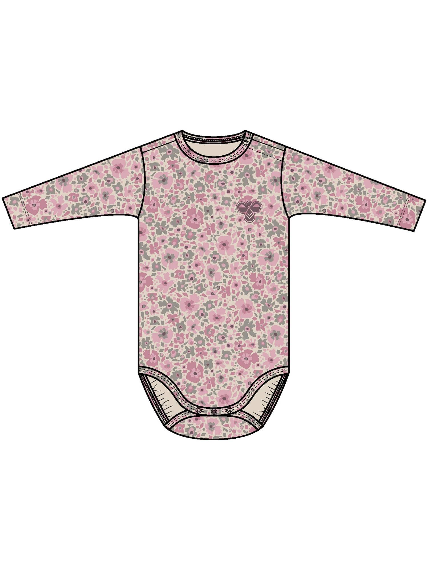 Hummel Sparkedragt/Body  khaki / lyserød / pudder / gammelrosa