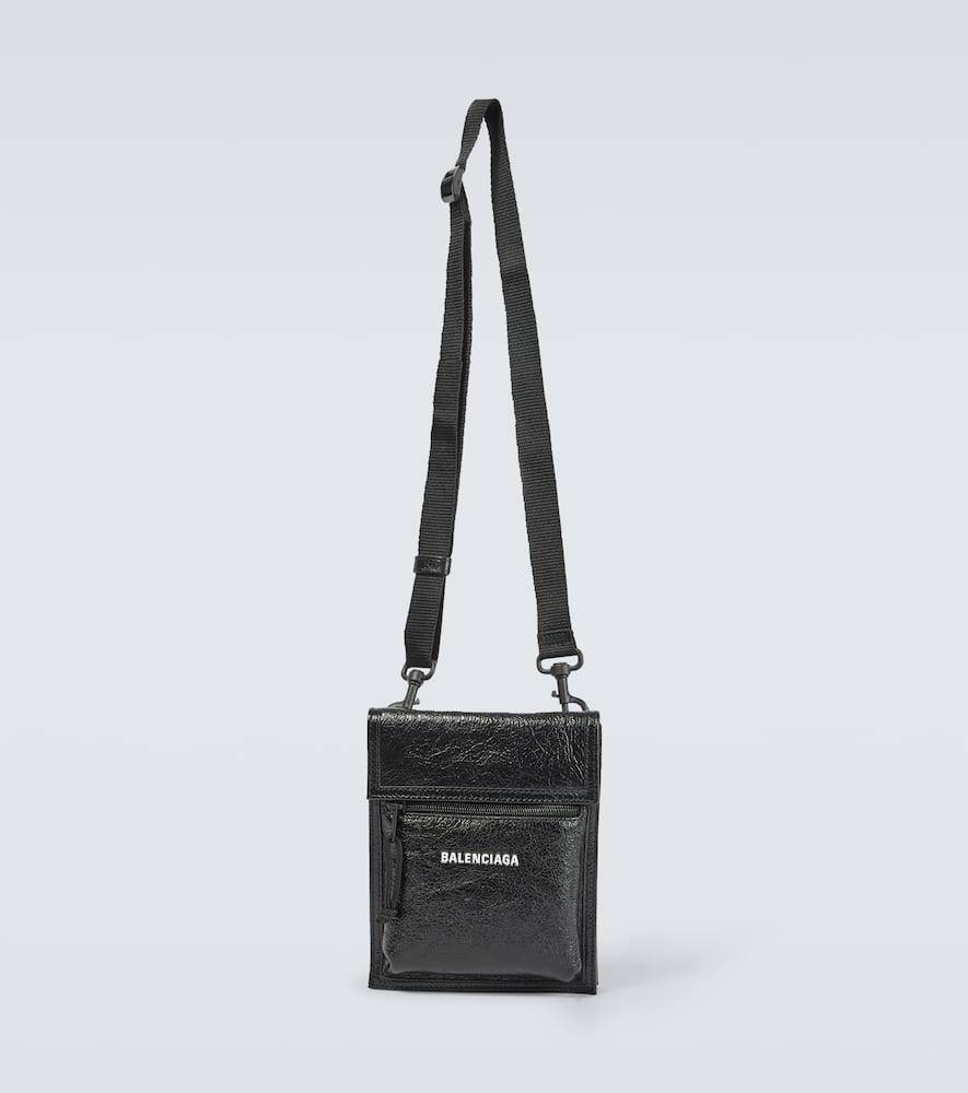 Balenciaga Pouch Explorer de piel con correa - negro - Talla Única