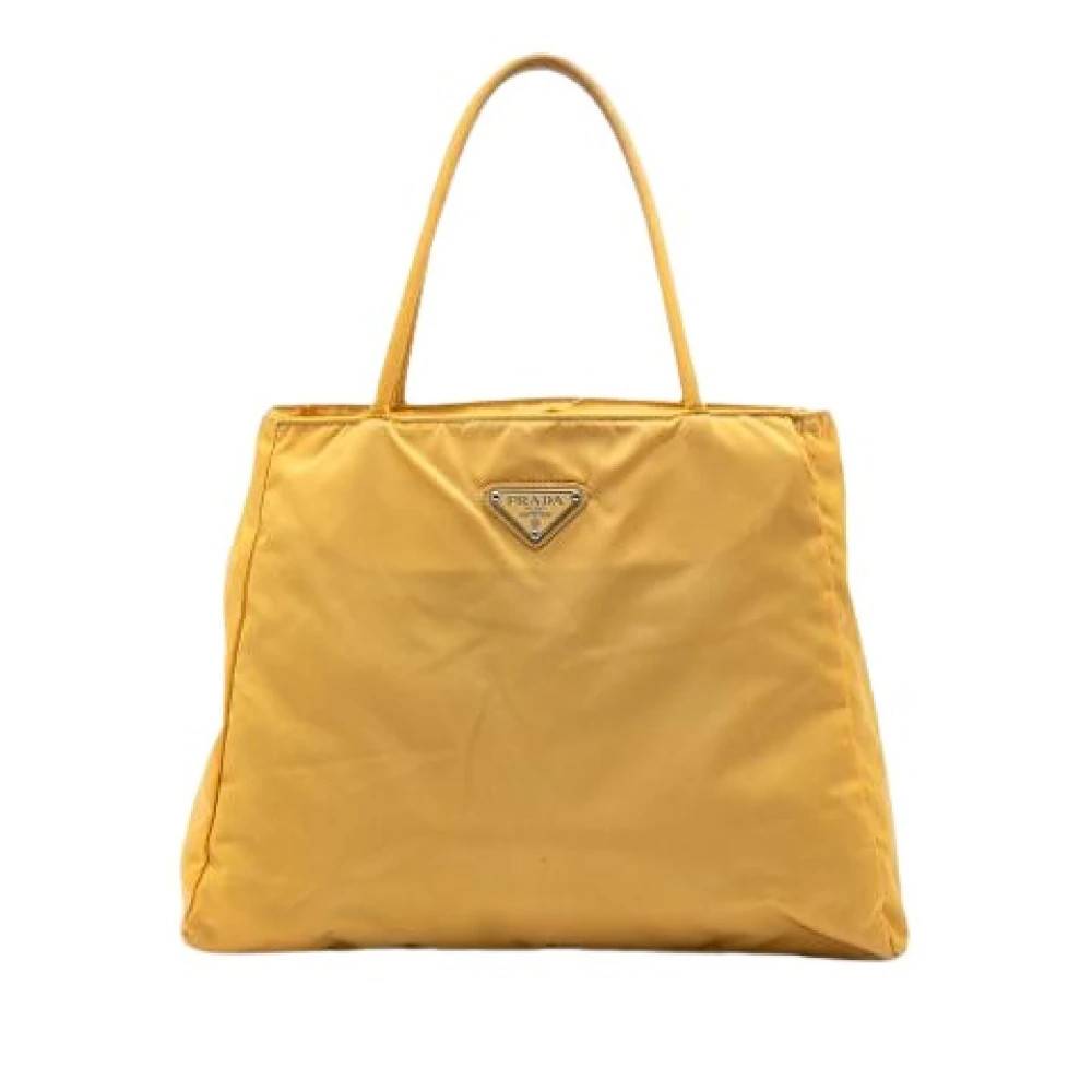 Prada Vintage Pre-owned Nylon Tote - Vintage - Dame - Gul - ONE SIZE - Nylon