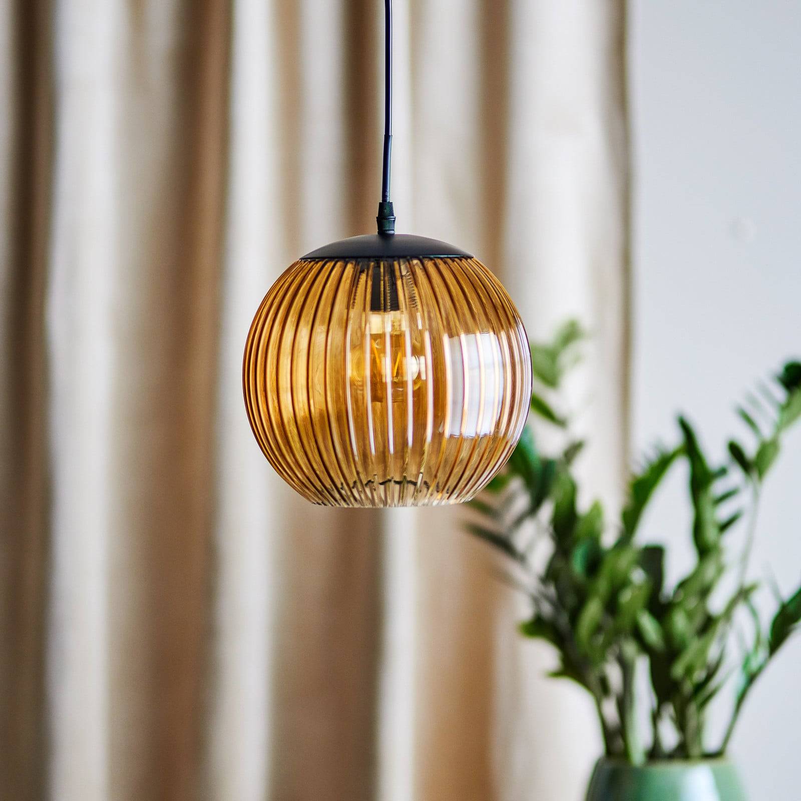 Pendel lampe Bloomingville, Sybia, dæmpbar, Brun / Rust, Spisestue, Glas