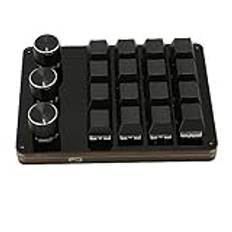 Programmerbart Makrotangentbord, 16 Key Macro Mechanical Gaming Keypad med 3 Knoppar, en Handed Hot Swappable Switch Gaming Keyboard Wired, för Gaming Office Media