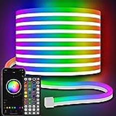 AILBTON Led Neon Rope Lights 32.8Ft,Flexible Led Rope Lights,Control with App/Remote,Multiple Modes,IP65 Outdoor RGB Neon Lights Waterproof,Music Sync Gaming Led Neon Strip Lights for Bedroom Indoor