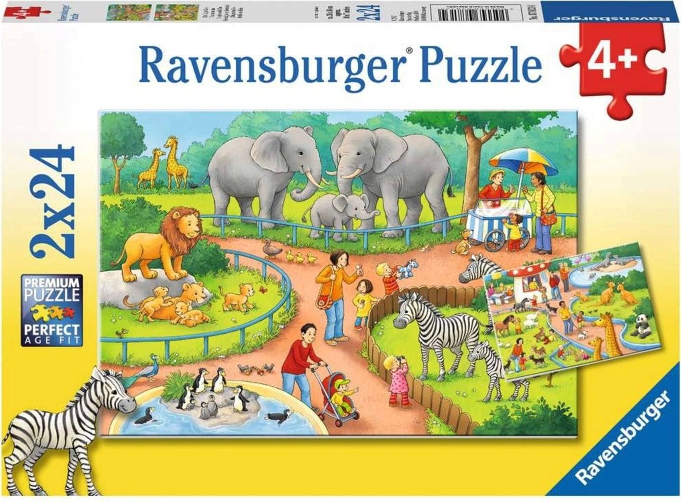 Ravensburger Pussel -​ En dag i djurparken, 2x24 bitar