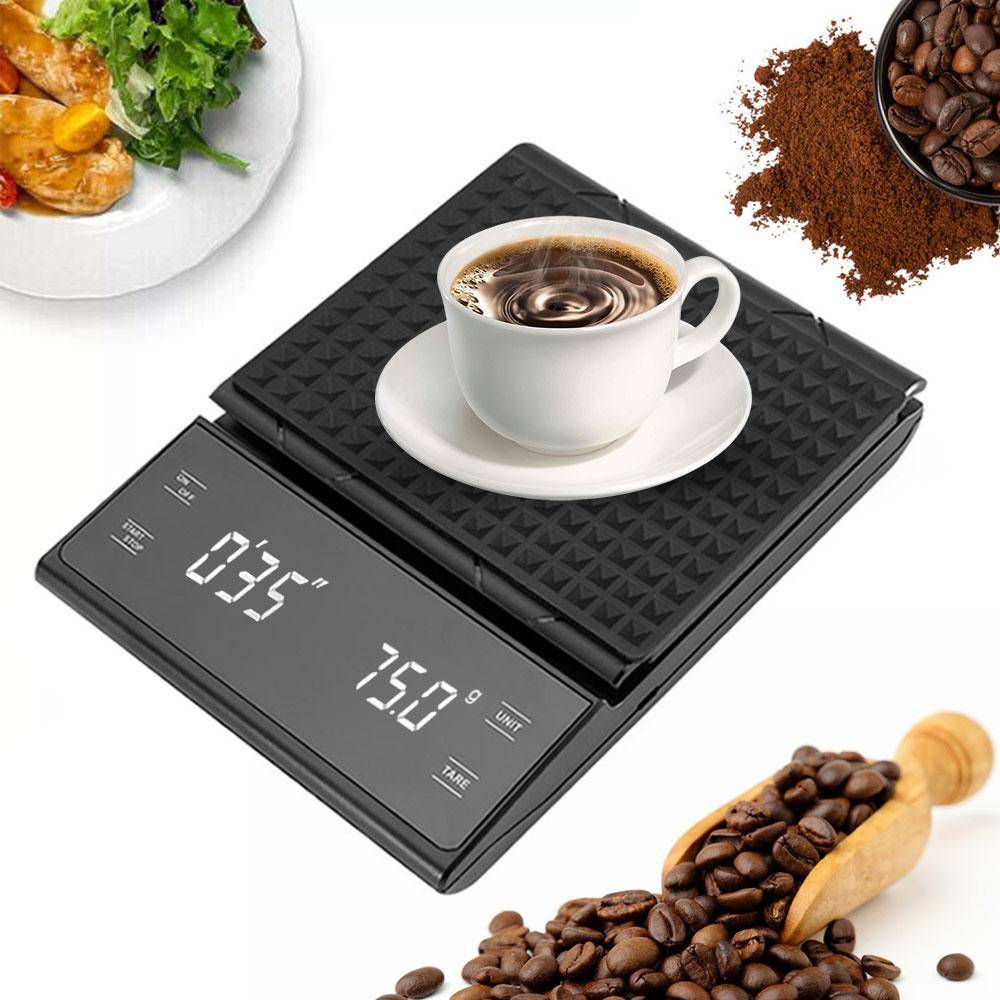 Kaffevåg 3kg/0.1g Hög Precision Dropp Espressovåg med LCD-display och Timer Noggrannhet 0.1g Mat Kök Elektronisk Våg