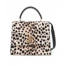 Roberto Cavalli, Taske, Dame, Beige, ONE SIZE, Bomuld, Taske i trykt kohudel, model dokumentmappe