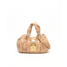 MIU MIU Miu Miu Matelassé Hobo Bag - Beige (23x30x9 cm)