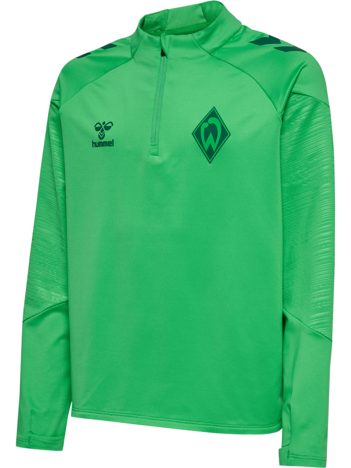 Hummel - Wer 26/27 Tr Pro Half Zip Kids | Grøn | Zip Jacket | Børn | Str: 116 - Hurtig levering 1-2 hverdage