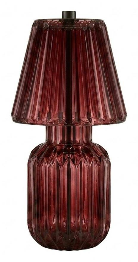 Prisma Batteridriven Bordslampa 20cm Vinröd