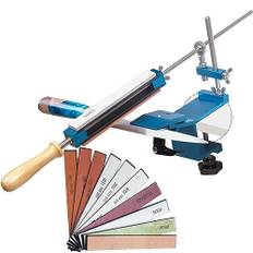 CWOVRS Messerschärfer Profi, Professioneller Messerschärfer mit Schnellspann-Design, Festwinkel Messerschärfsystem Kit Schleifmittel-Haltesystem für Feinschleif-Polierwerkzeug, 9+1