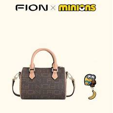 Women's Boston Shoulder Bag Leather Crossbody Bag For Women With Minions Cartoon Bob And Tim Bag Charm Small Clutch Bag Purse With Adjustable Strap - Black