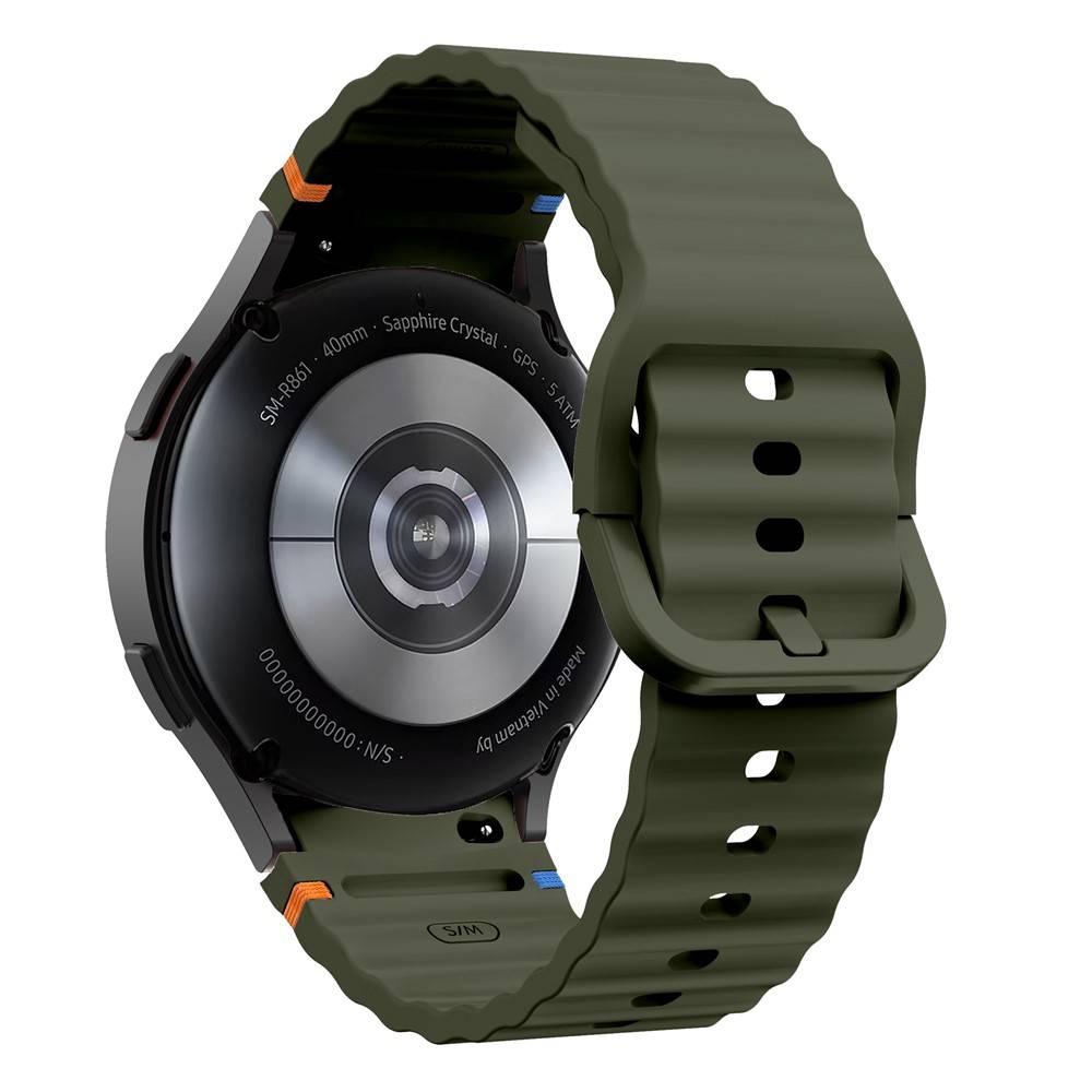 Samsung Galaxy Watch7 /6 /5 / 4 / FE - 44/40mm - Silikonarmband - för handled 139mm-210mm - Militärgrön