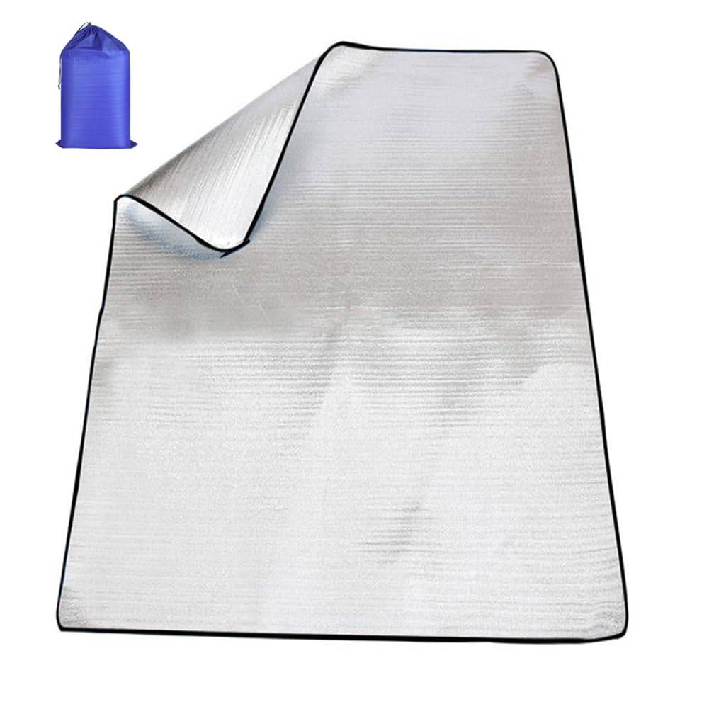 HWSHOW Silver Mat Aluminum Sheet for Camping Insulation Winter Aluminum Mat Sheet (60100120150180200250cm x 200cm) Leisure Sheet Picnic Sheet