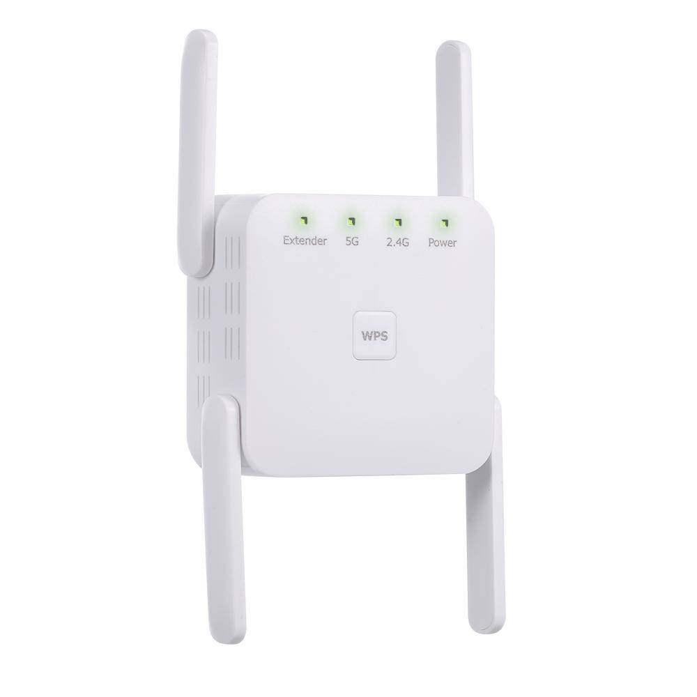 1200Mbps 2,4G 5G Dual Frequency WiFi Repeater WiFi Extender Trådlös Signal Booster Vit för hemmet EU Plug vit
