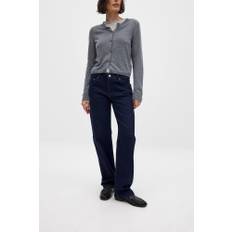NA-KD Mid Waist Slim Straight Denim - Slim Fit Jeans - Blå - EU 32 - NA-KD / NAKD