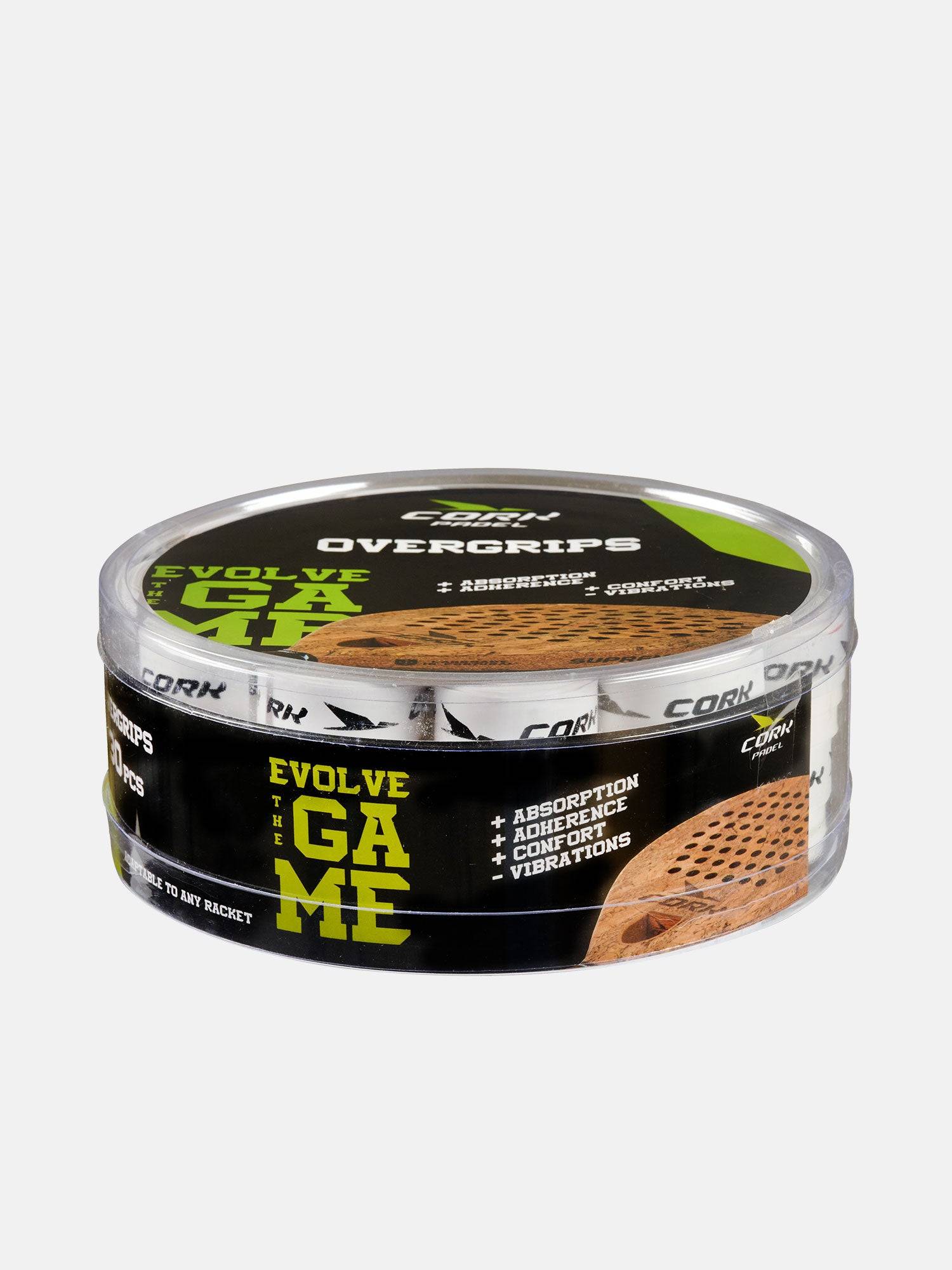 CORK PADEL OVERGRIP PERFORERET 30 PAK - HVID