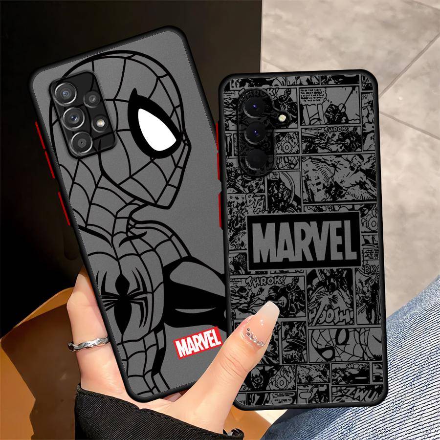 Marvel Spiderman Coolt Fodral för Samsung Galaxy A21 A25 A26 A31 A56 A72 A22 A52 A71 A36 A32 A73 A23 Mjukt Fodral