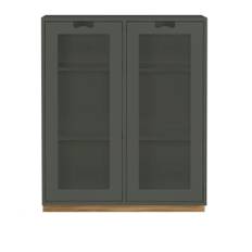 Asplund - Snow Cabinet E D42 Glass Doors - Green Khaki, Ek Sockel - Byråer - Thomas Sandell & Jonas Bohlin - Grön - MDF/Trä