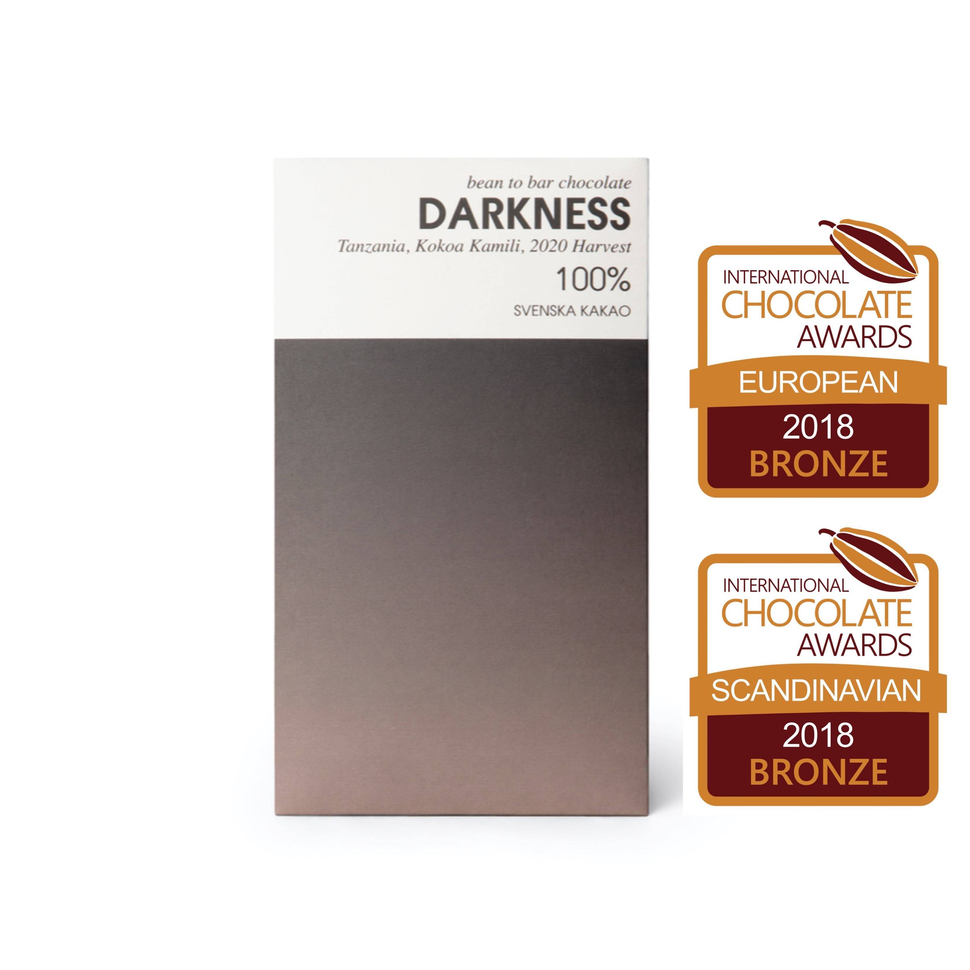 Extra mörk choklad 100% utan socker - 20 chokladkakor i låda (1 kg)
