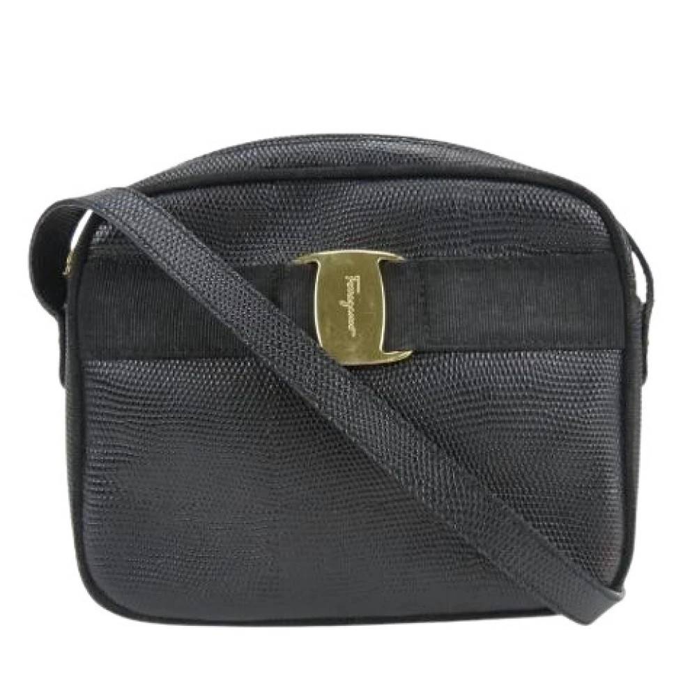 Salvatore Ferragamo Pre-owned Pre-owned Vara Shoulder Bag - Vintage - Dame - Sort - ONE SIZE - Uld