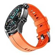 NotoCity Armband för Huawei Watch GT3/GT 3 Pro/GT2/GT2 Pro 46 mm, mjukt silikonarmband 22 mm för Huawei Watch GT 2e/GT/GT Active (orange)