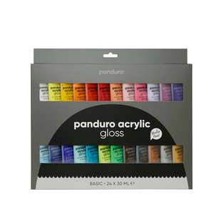 Panduro Acrylic gloss set – 24×30 ml med blanka akrylfärger - Färgmix