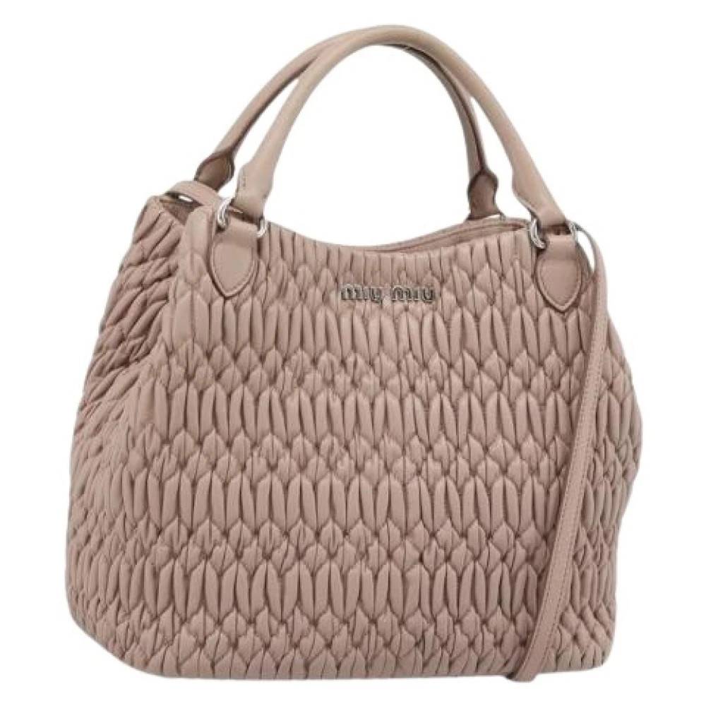 Miu Miu Pre-owned Pre-owned Hand Bag - Vintage - Dame - Lyserød - ONE SIZE - Uld