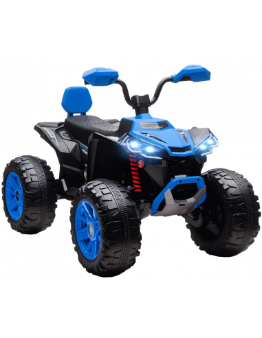 ATV til børn 24V Elektrisk i metal og kunststof H76 x L109 x B68,5 cm - Sort/Blå